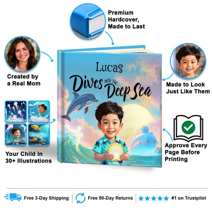 Dives into the Deep Sea personalized storybook