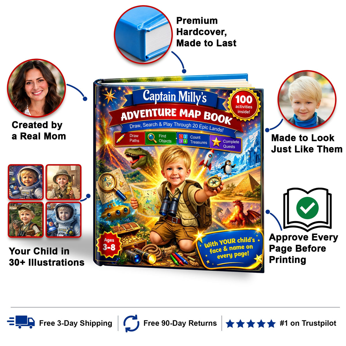 Captain Adventure Map Book personalized storybook