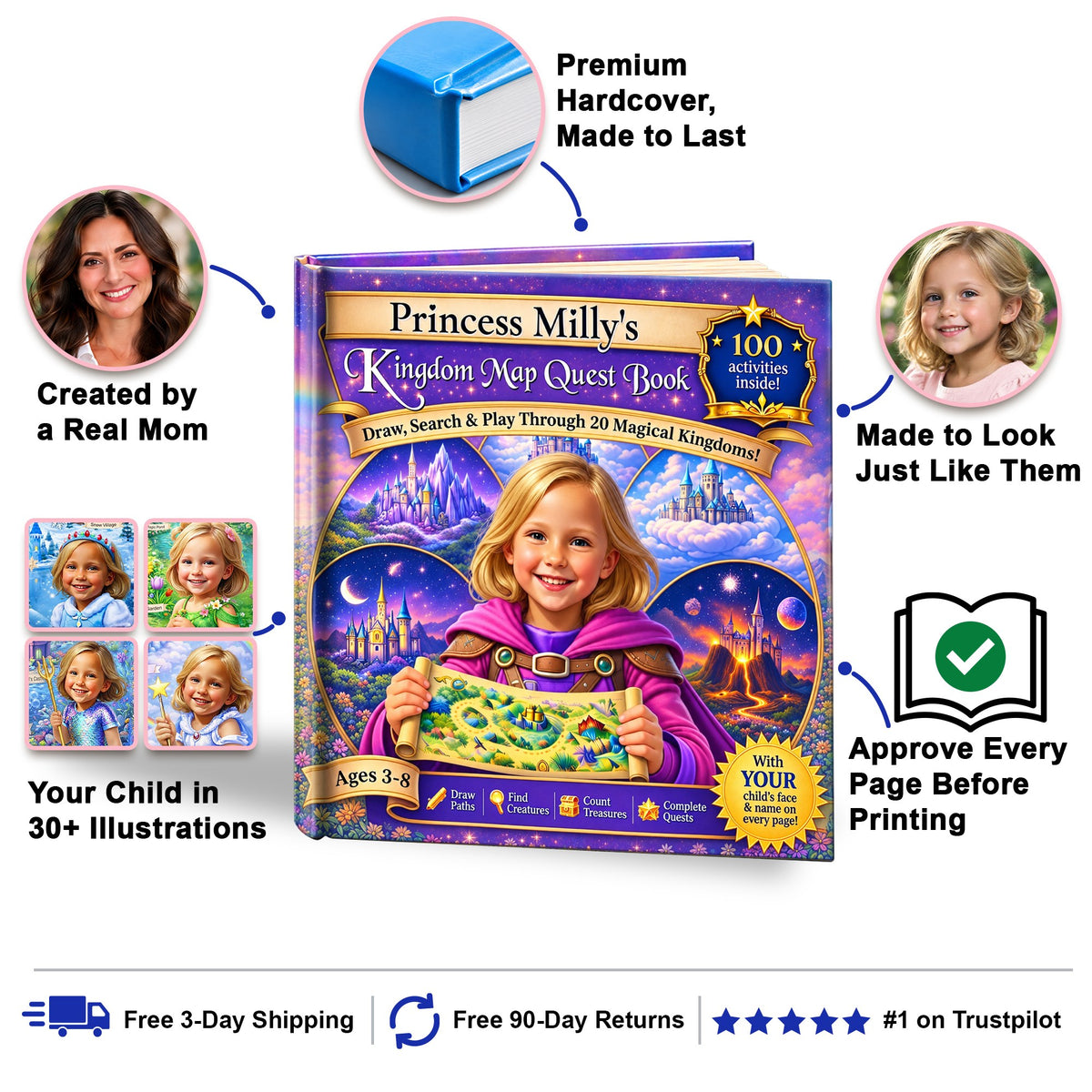 Princess Kingdom Map Quest Book personalized storybook
