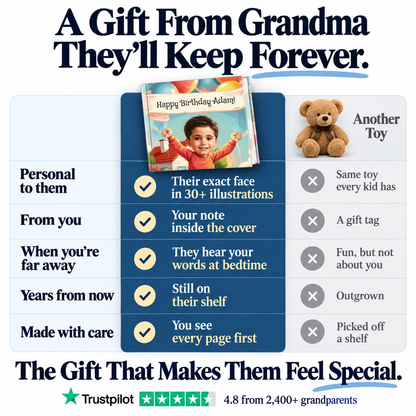 Happy Birthday vs. a teddy bear — a gift from Grandma they'll keep forever