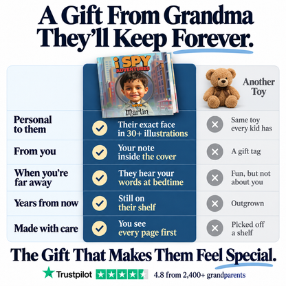 I Spy Adventures vs. a teddy bear — a gift from Grandma they'll keep forever