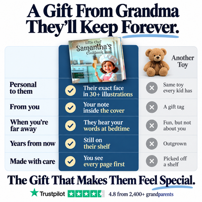 Little Chef Cookbook vs. a teddy bear — a gift from Grandma they'll keep forever