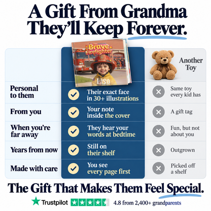 The Brave Firefighter vs. a teddy bear — a gift from Grandma they'll keep forever
