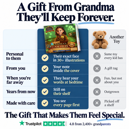 Detective Case Files vs. a teddy bear — a gift from Grandma they'll keep forever