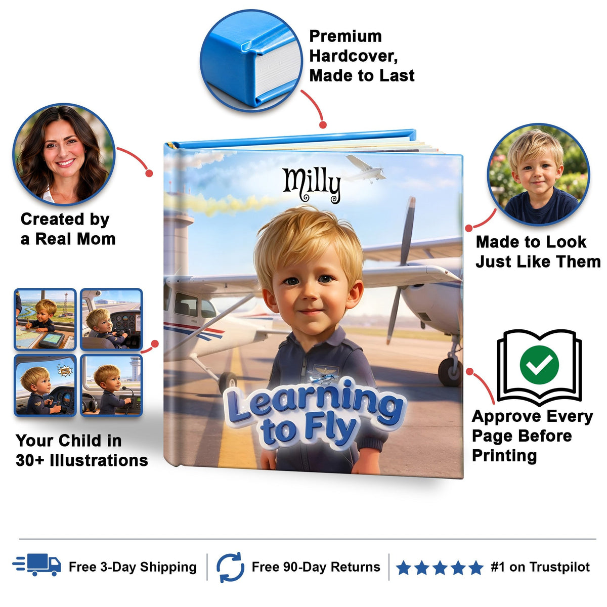 Learning to Fly personalized storybook