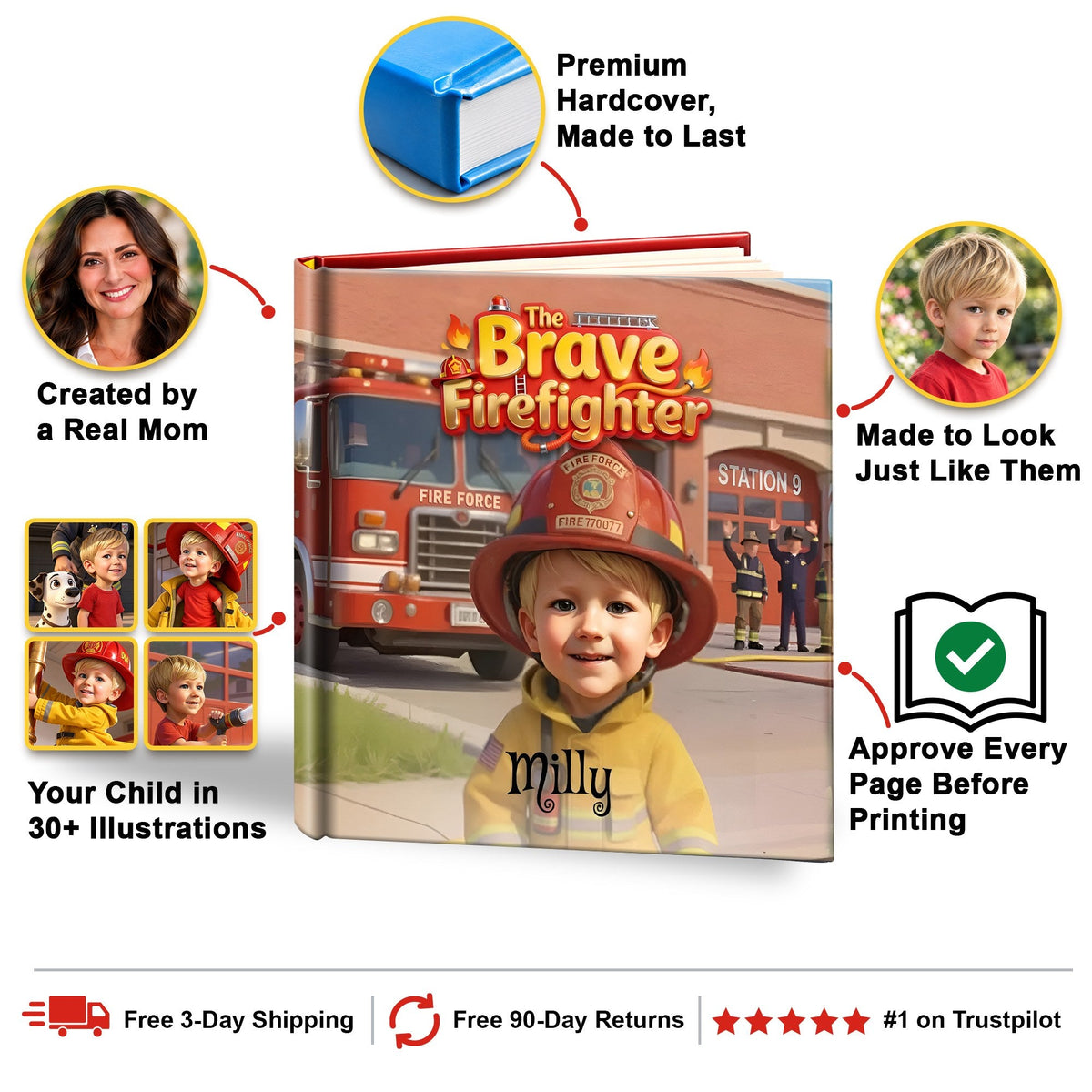 The Brave Firefighter personalized storybook