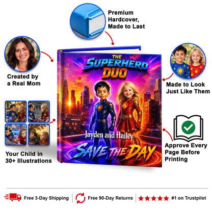 Superhero Duo personalized storybook