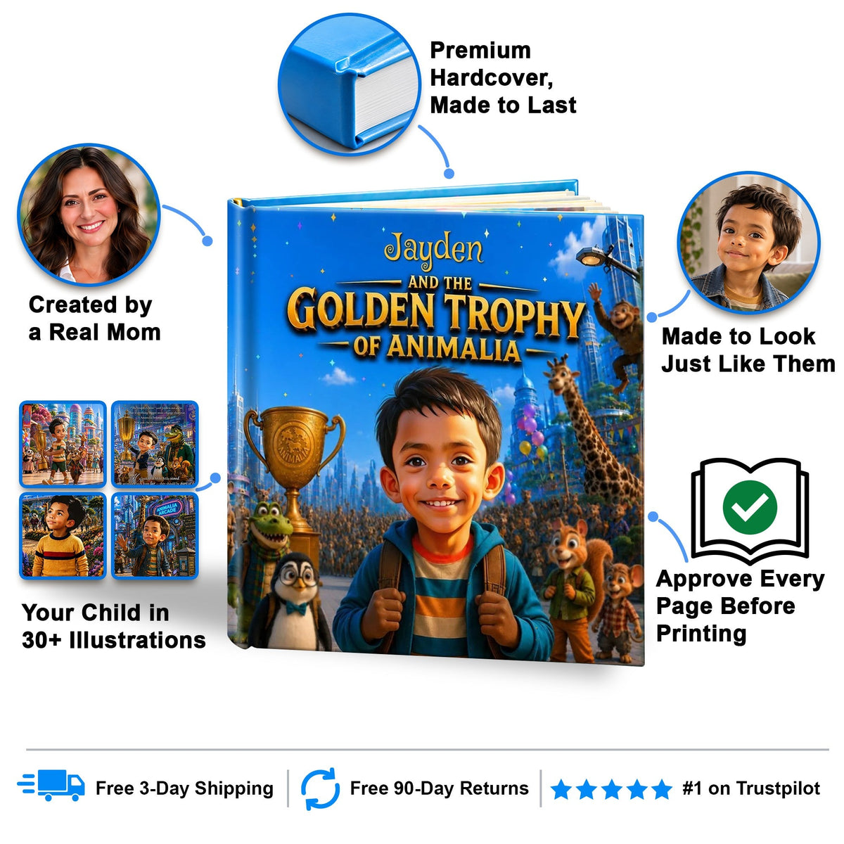 The Golden Trophy of Animalia personalized storybook