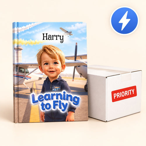 Personalized storybook with a priority shipping box